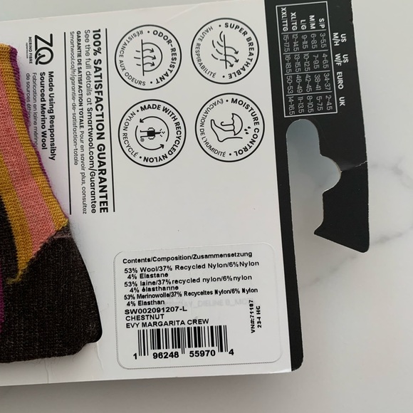 SmartWool L Everyday Margarita Socks - Merino Wool, Crew NWT - Picture 4 of 7